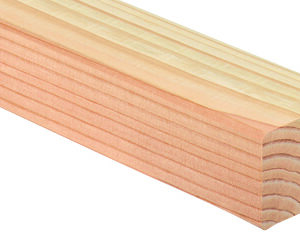 Holzlatte mit sichtbarer Maserung und glatter Oberfläche.