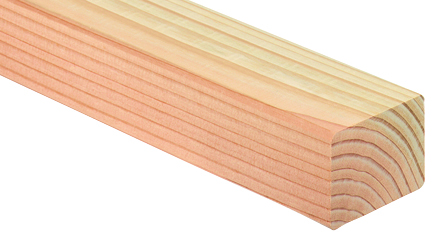 Holzlatte mit sichtbarer Maserung und glatter Oberfläche.