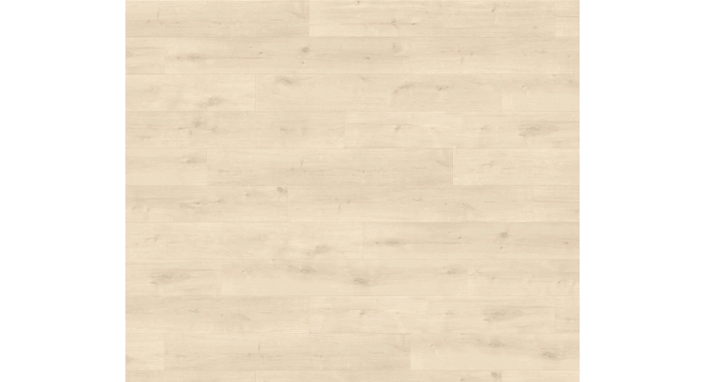 Heller Laminatboden mit Holzmaserung in beige.