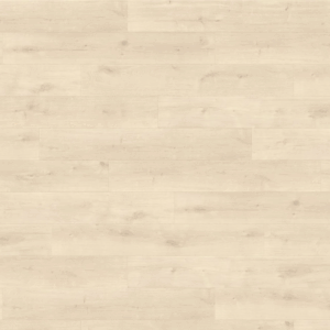 Heller Laminatboden mit Holzmaserung in beige.