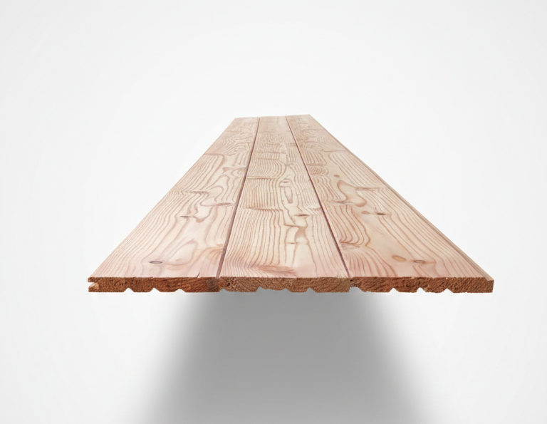 Holzbrett mit einer natürlichen Maserung, bestehend aus vier miteinander verbundenen Planken.